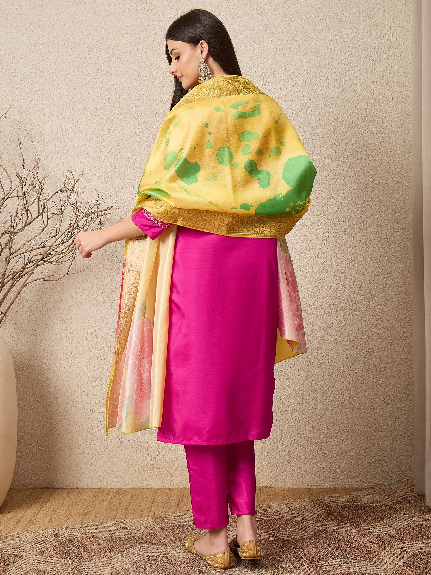 Lavanya Cotton Silk Kurta Set Elegant Embroidered Ready to Wear Outfit with Dupatta - FitVibe Fashion