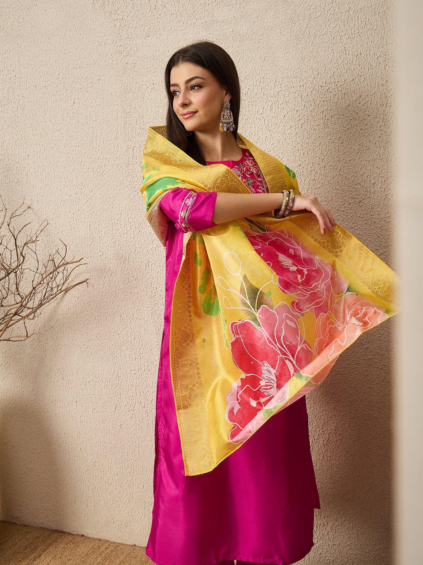 Lavanya Cotton Silk Kurta Set Elegant Embroidered Ready to Wear Outfit with Dupatta - FitVibe Fashion