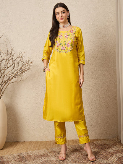 Lavanya Cotton Silk Kurta Set Elegant Embroidered Ready to Wear Outfit with Dupatta - FitVibe Fashion