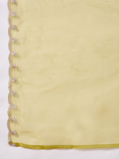 Saheli Pista Silk Blend Calf Length Embroidered Straight Suit Set - FitVibe Fashion