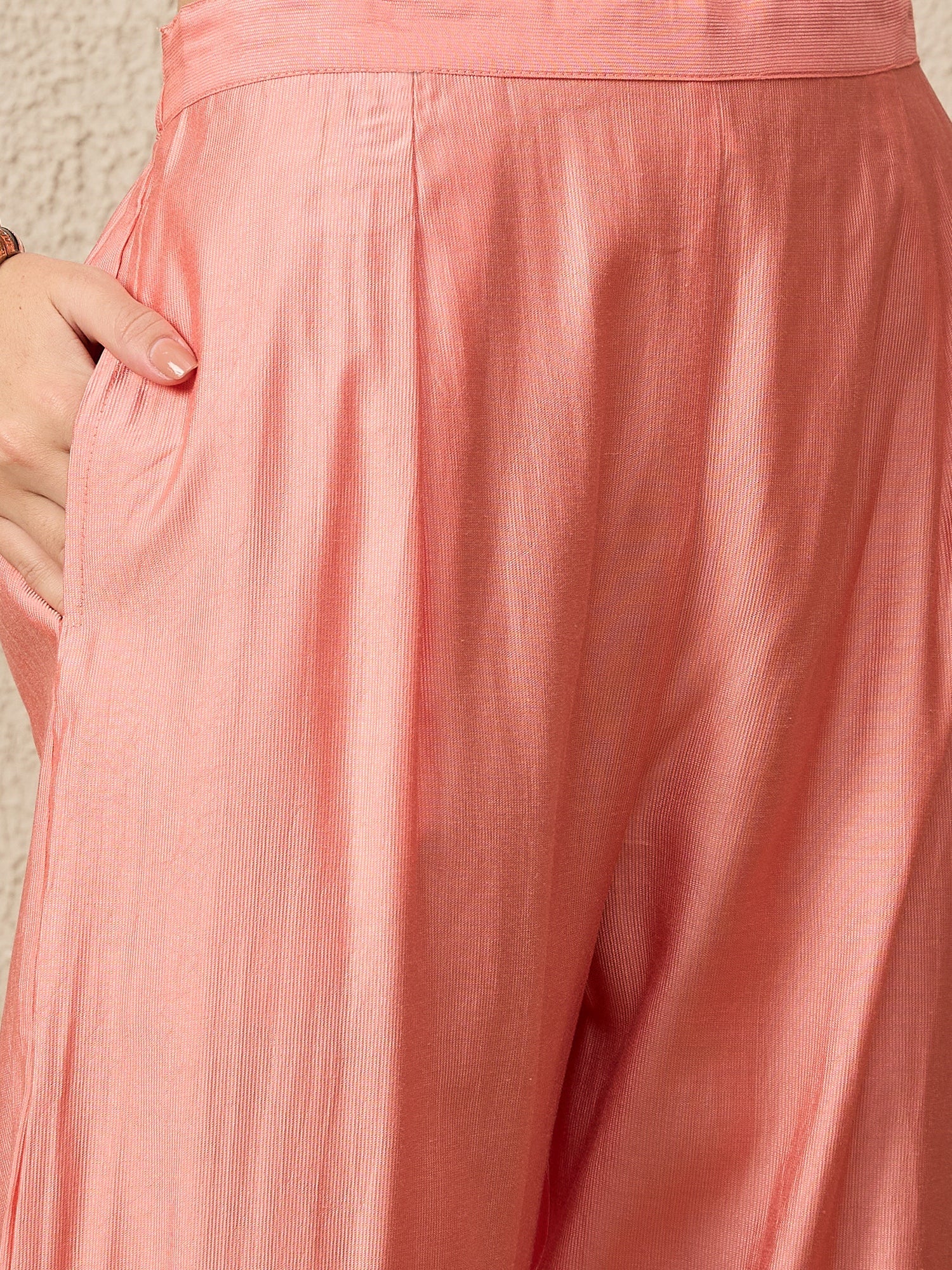 BhavyaRaas Peach Women Viscose Rayon suit Set - FitVibe Fashion