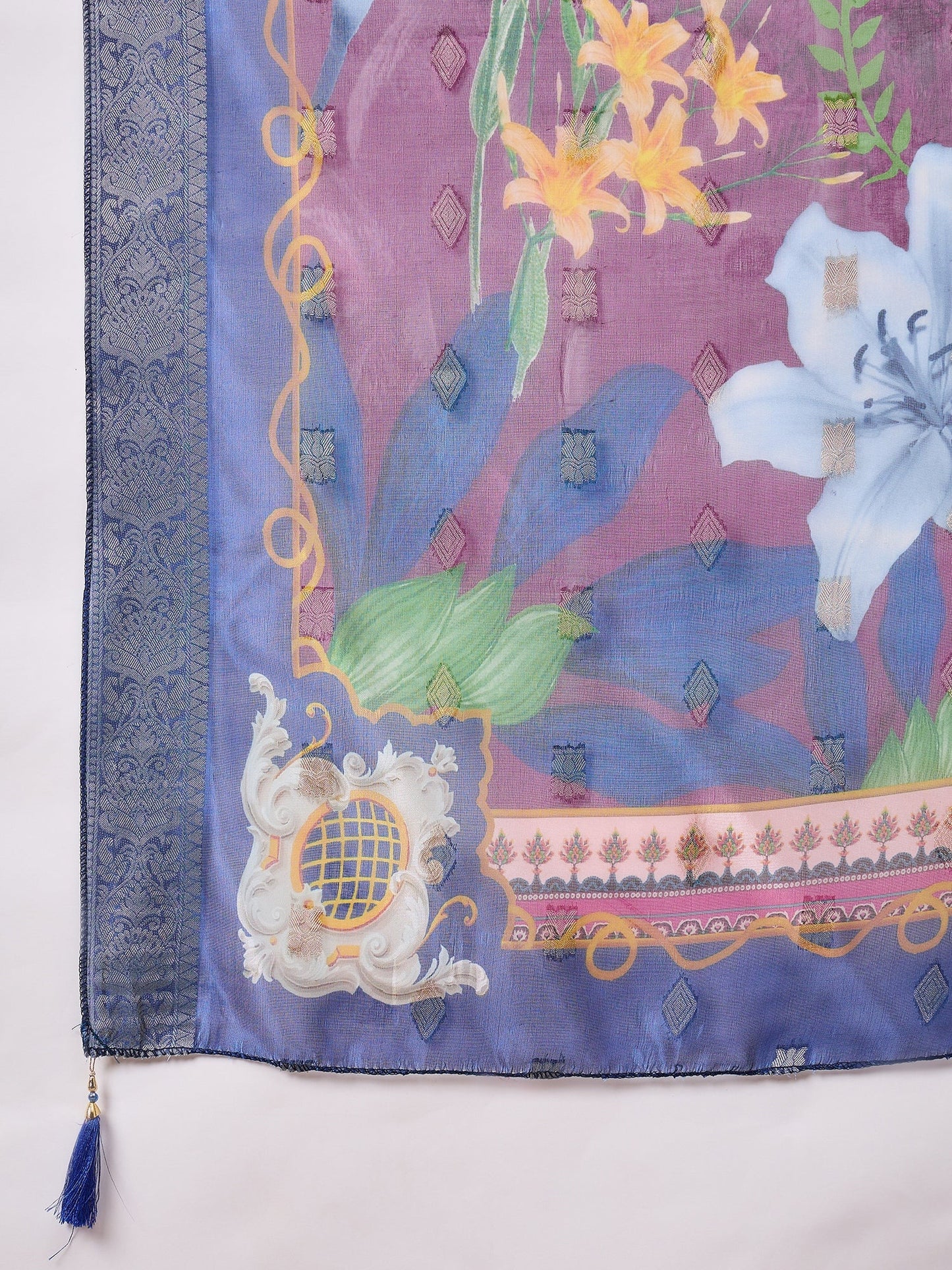 RajRani Purple Women Silk Blend Kurta and Trousers Pant Set - FitVibe Fashion