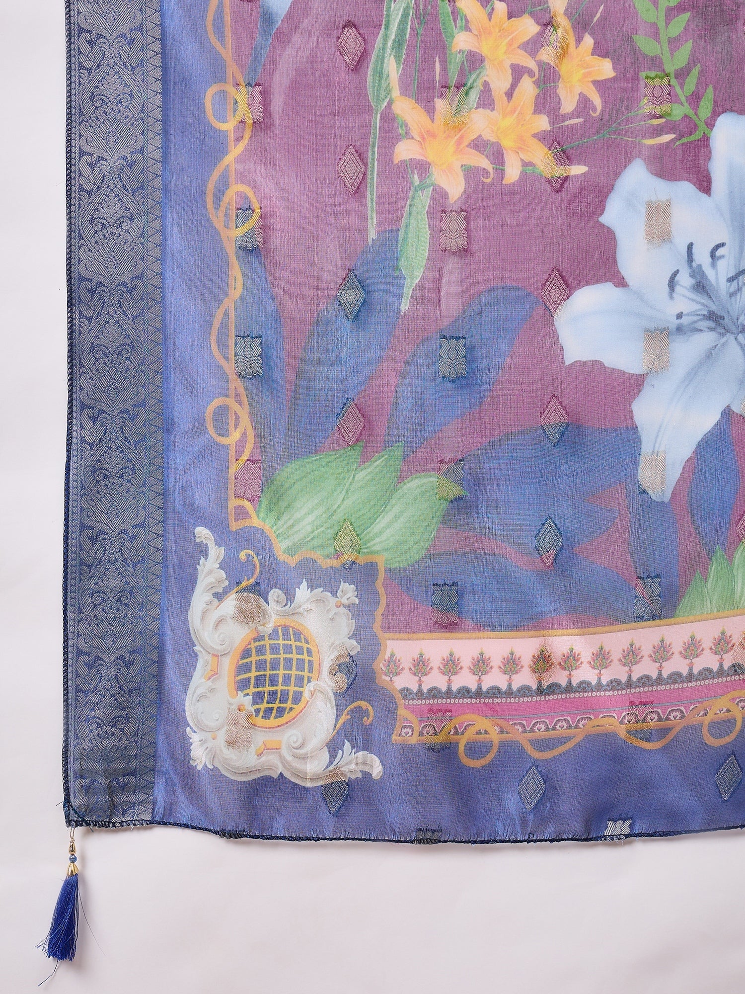 RajRani Purple Women Silk Blend Kurta and Trousers Pant Set - FitVibe Fashion