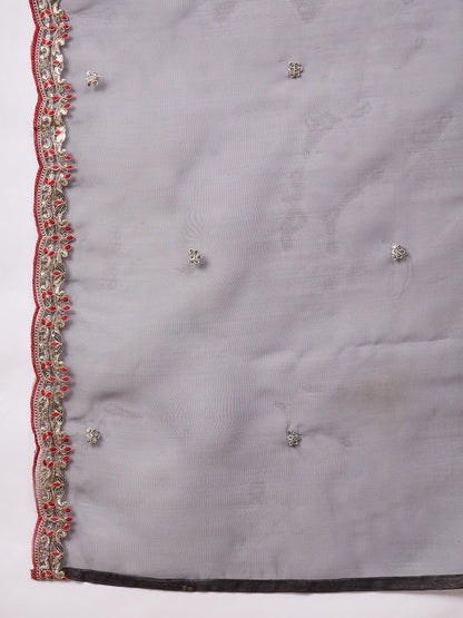 RangRiti Black Yoke Design Silk Blend Straight Suit With Dupatta - FitVibe Fashion