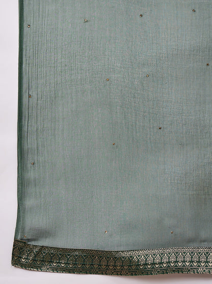 Hetali Women Cotton Silk Blend Straight Suit Set with Handwork - FitVibe Fashion