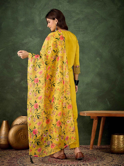 Aarika Women Kurta and Pant Sets Viscose Roman Silk Fabric