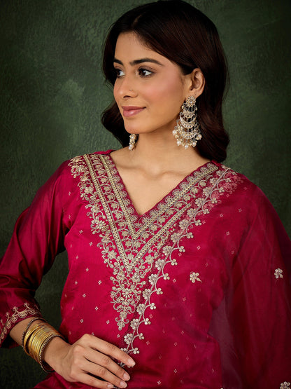 Nyrah Women Kurta and Pant Sets Chanderi Silk Blend - FitVibe Fashion