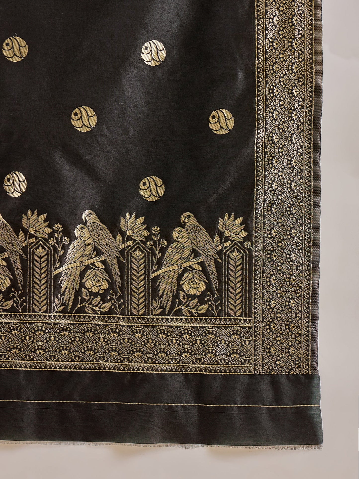 Roop Women's Silk Blend Banarasi Jacquard Zari Woven Straight Kurta Pant with Dupatta Set - FitVibe Fashion