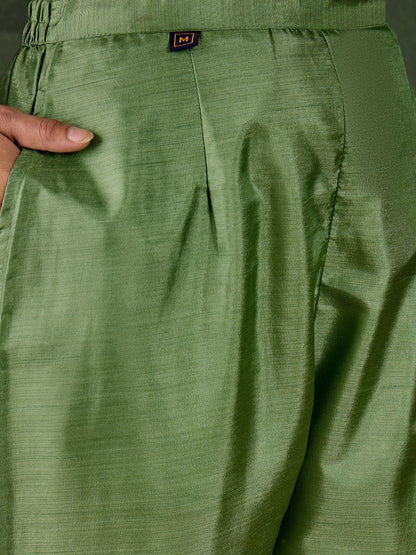 Riwaayat Women Kurta and Pant Dupatta Sets Silk Blend Fabrics with Embroidery - FitVibe Fashion