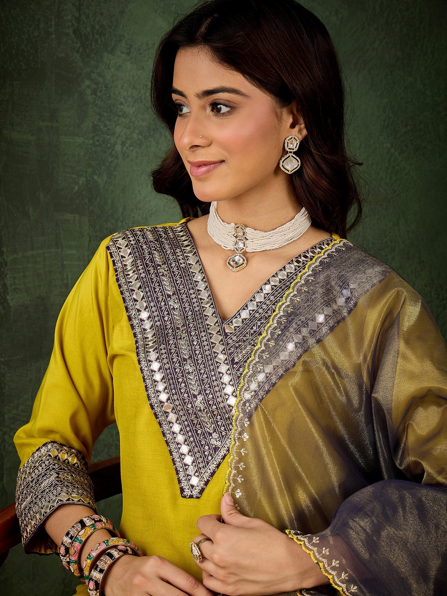 Rivaa Women's Embroidered Viscose Rayon Calf Length Straight Kurta Trouser with Dupatta Set - FitVibe Fashion