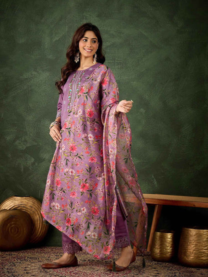 Aarika Women Kurta and Pant Sets Viscose Roman Silk Fabric