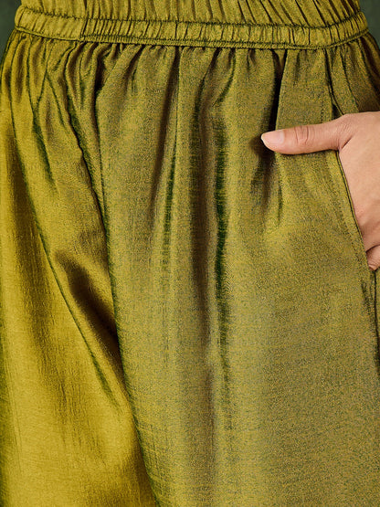 Women's Embroidered Silk Blend Kurta Pant Sets With Dupatta - FitVibe Fashion