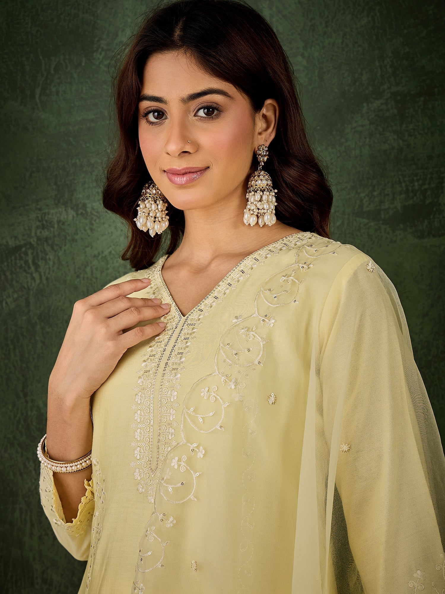 Kritika Silk Blend Women Embroidered Kurta And Pant Set With Dupatta - FitVibe Fashion