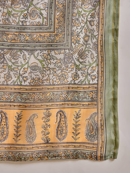 Malika Women Silk Blend Kurta Pant Dupatta Set - FitVibe Fashion