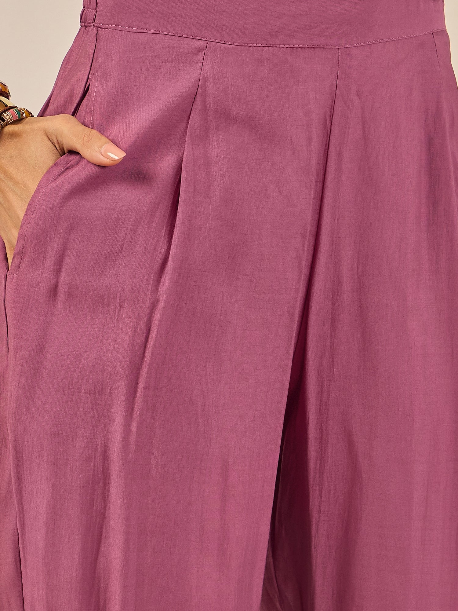 Vedhika Women's Embroidered Silk Blend Calf Length Straight Kurta Trouser with Dupatta Set - FitVibe Fashion