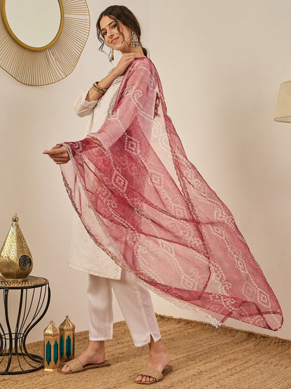 Divyaa Womens Chanderi Silk Kurta Pant Set with Embroidered Organza Dupatta Traditional Party Wear - FitVibe Fashion