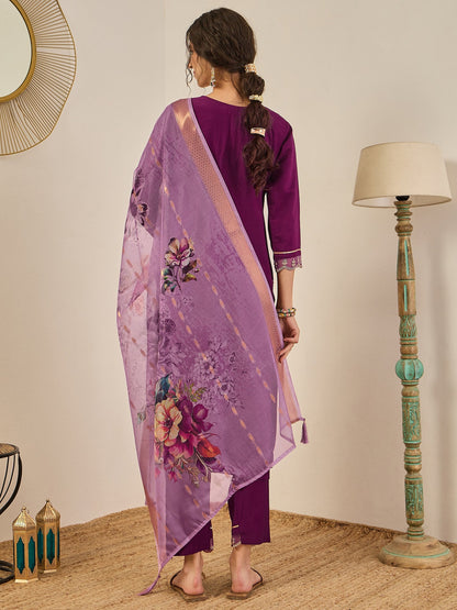 Yamini Women's Ready to Wear Viscose Rayon Silk Kurta Set Lightweight Soft Stylish Ethnic Outfit - FitVibe Fashion