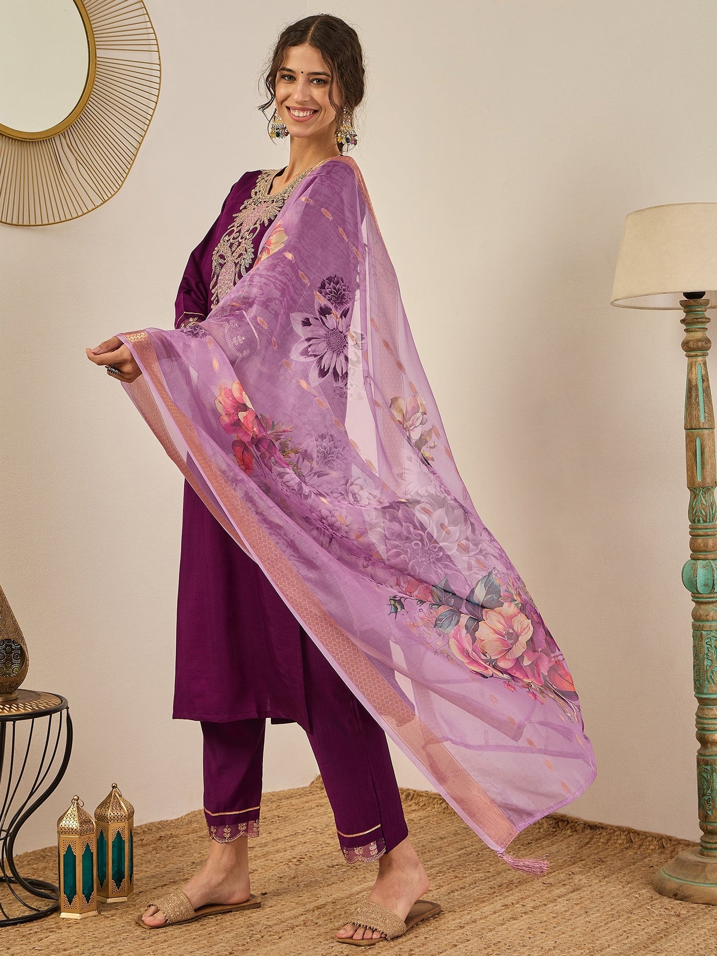 Yamini Women's Ready to Wear Viscose Rayon Silk Kurta Set Lightweight Soft Stylish Ethnic Outfit - FitVibe Fashion