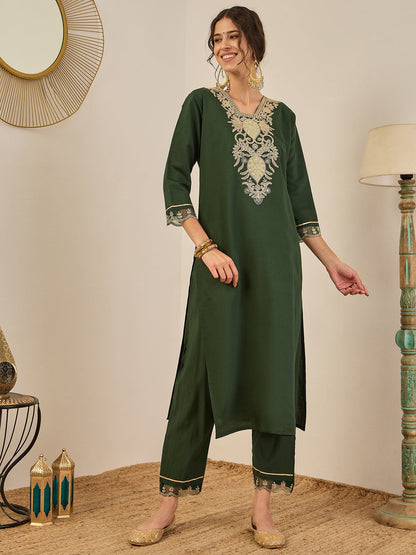 Geeta Women's Ready to Wear Viscose Rayon Silk Kurta Set Lightweight Soft Stylish Ethnic Outfit - FitVibe Fashion