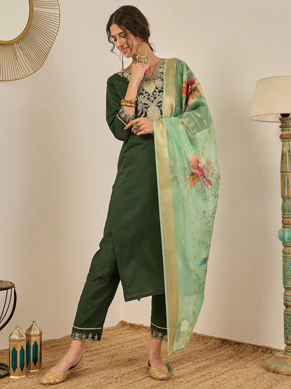 Geeta Women's Ready to Wear Viscose Rayon Silk Kurta Set Lightweight Soft Stylish Ethnic Outfit - FitVibe Fashion