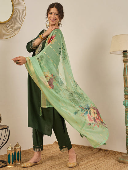 Geeta Women's Ready to Wear Viscose Rayon Silk Kurta Set Lightweight Soft Stylish Ethnic Outfit - FitVibe Fashion