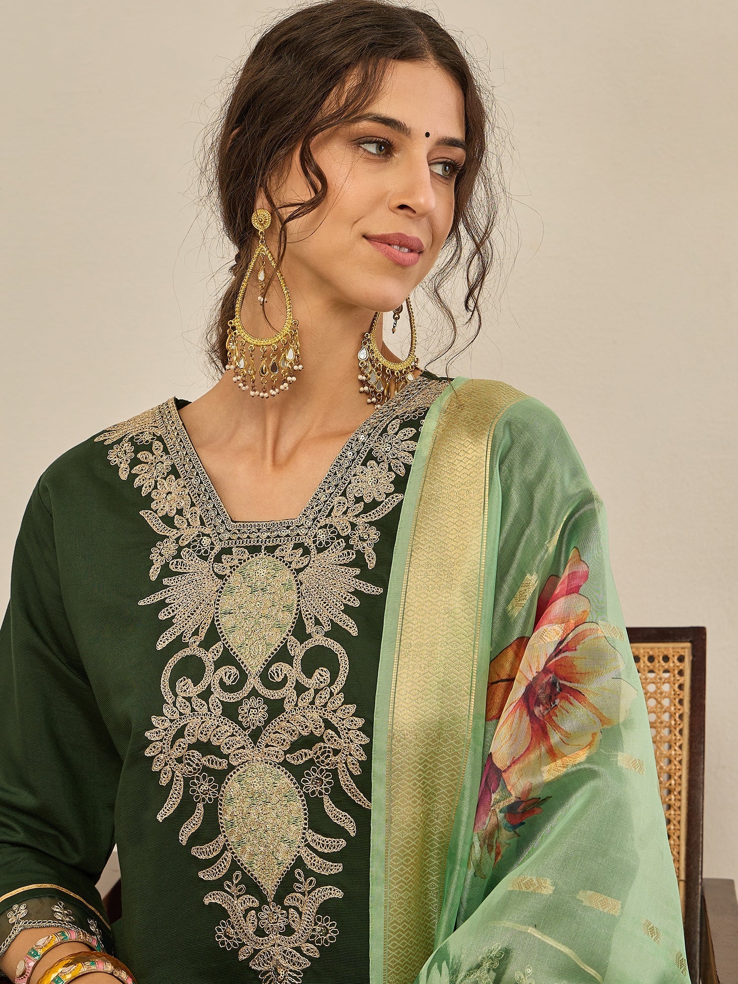 Geeta Women's Ready to Wear Viscose Rayon Silk Kurta Set Lightweight Soft Stylish Ethnic Outfit - FitVibe Fashion