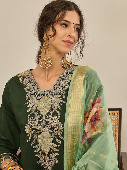 Geeta Women's Ready to Wear Viscose Rayon Silk Kurta Set Lightweight Soft Stylish Ethnic Outfit - FitVibe Fashion