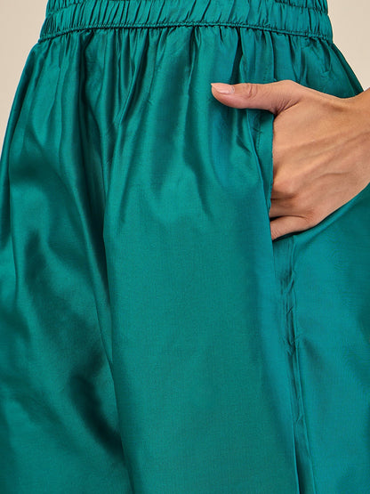 Gulnaar Cotton Silk Kurta Set with Banarasi Minakari Dupatta Zari Work Ready to Wear Elegance - FitVibe Fashion