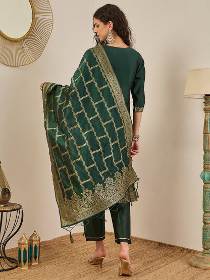 Divyaa Elegant Cotton Silk Kurta Set with Zari Work Ready to Wear Ethnic Outfit for Women - FitVibe Fashion