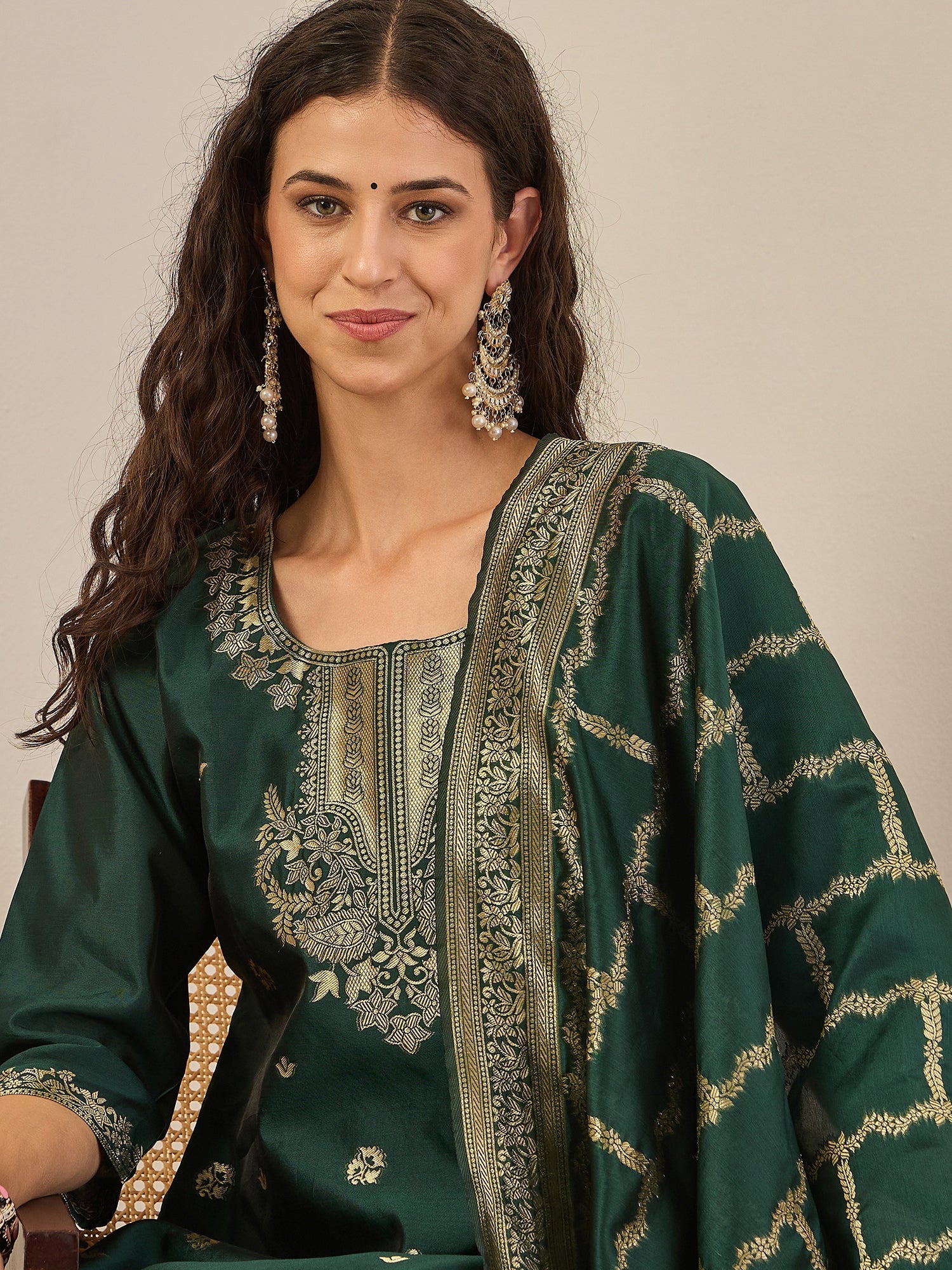 Divyaa Elegant Cotton Silk Kurta Set with Zari Work Ready to Wear Ethnic Outfit for Women - FitVibe Fashion