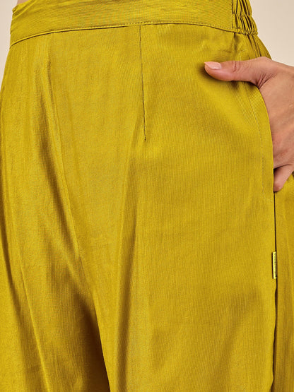 Vedhika Elegant Embroidered Kurta Set for Women Viscose Rayon Kurta with Pant and Banarasi Silk Dupatta - FitVibe Fashion