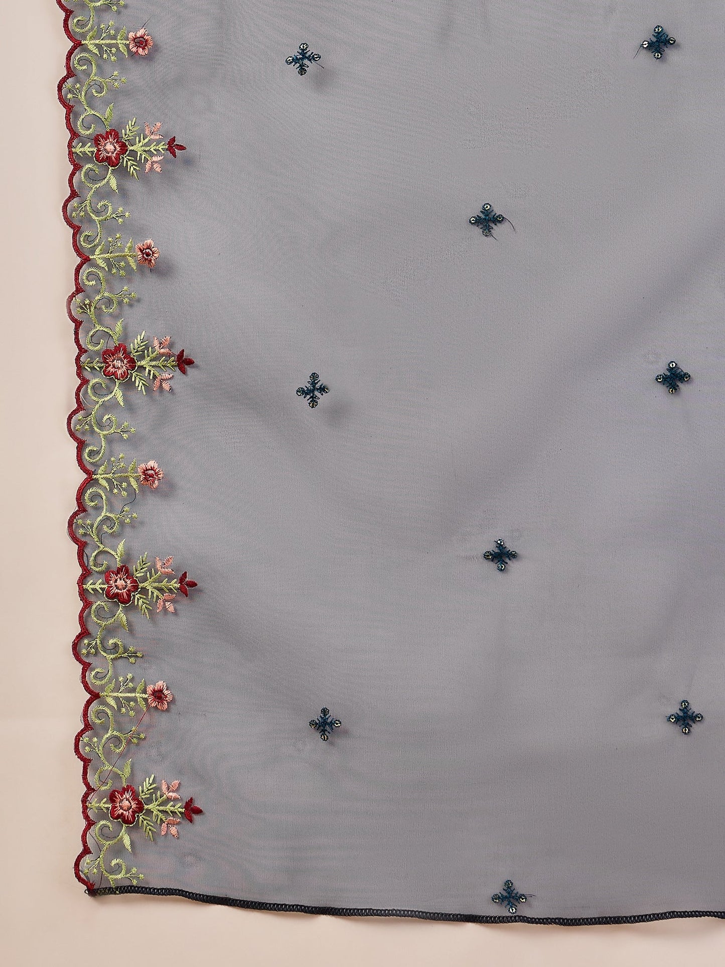 Mahima Teal Embroidered Viscose Blend Straight Suit With Dupatta - FitVibe Fashion