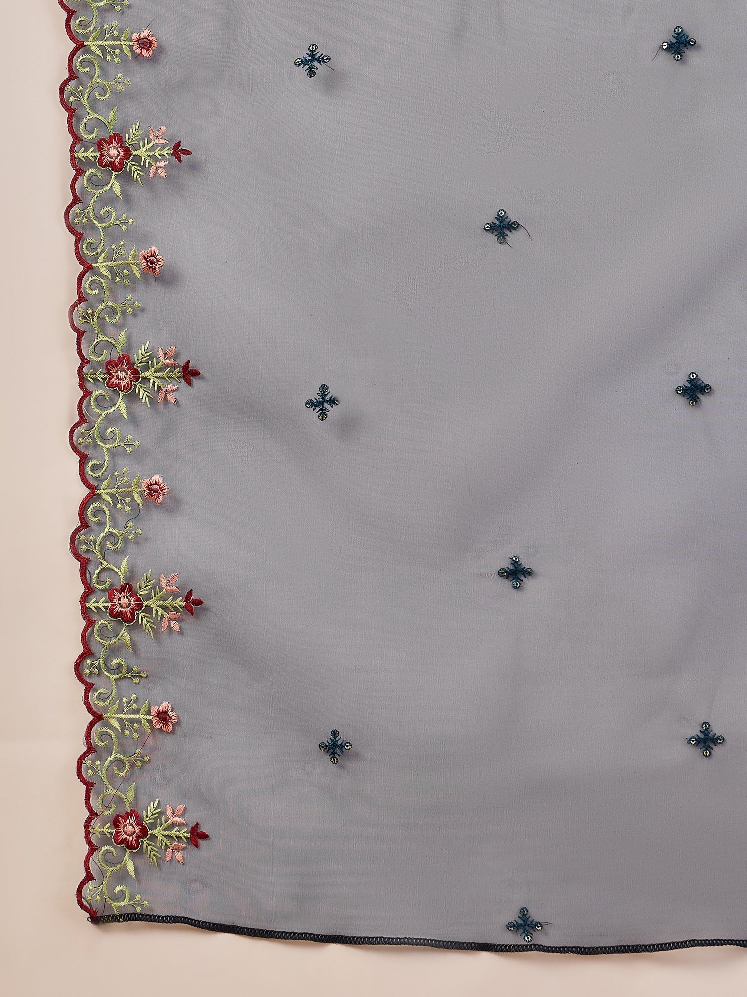 Mahima Teal Embroidered Viscose Blend Straight Suit With Dupatta - FitVibe Fashion