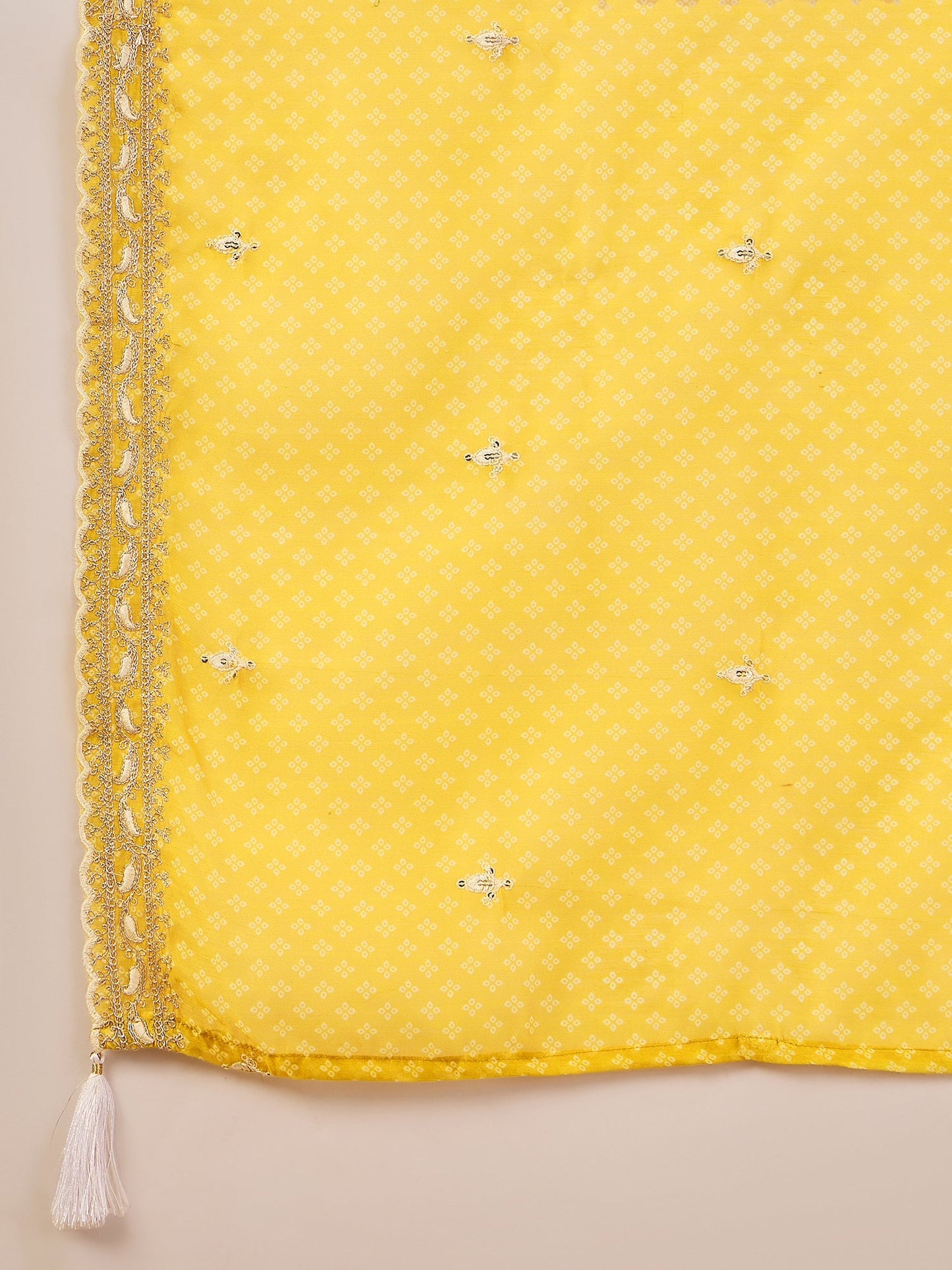 Roobee Lemon Embroidered Silk Blend Straight Suit With Dupatta - FitVibe Fashion