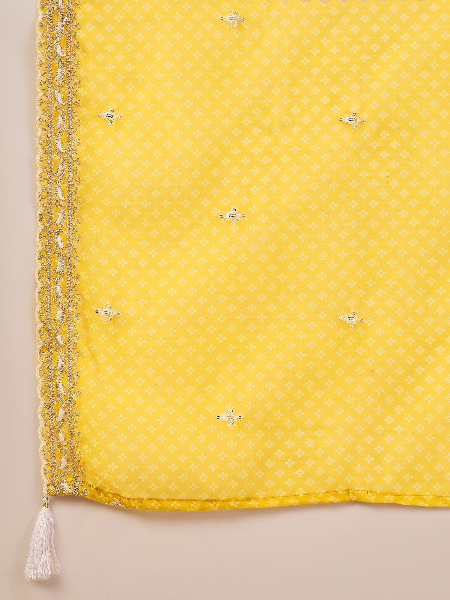 Roobee Lemon Embroidered Silk Blend Straight Suit With Dupatta - FitVibe Fashion