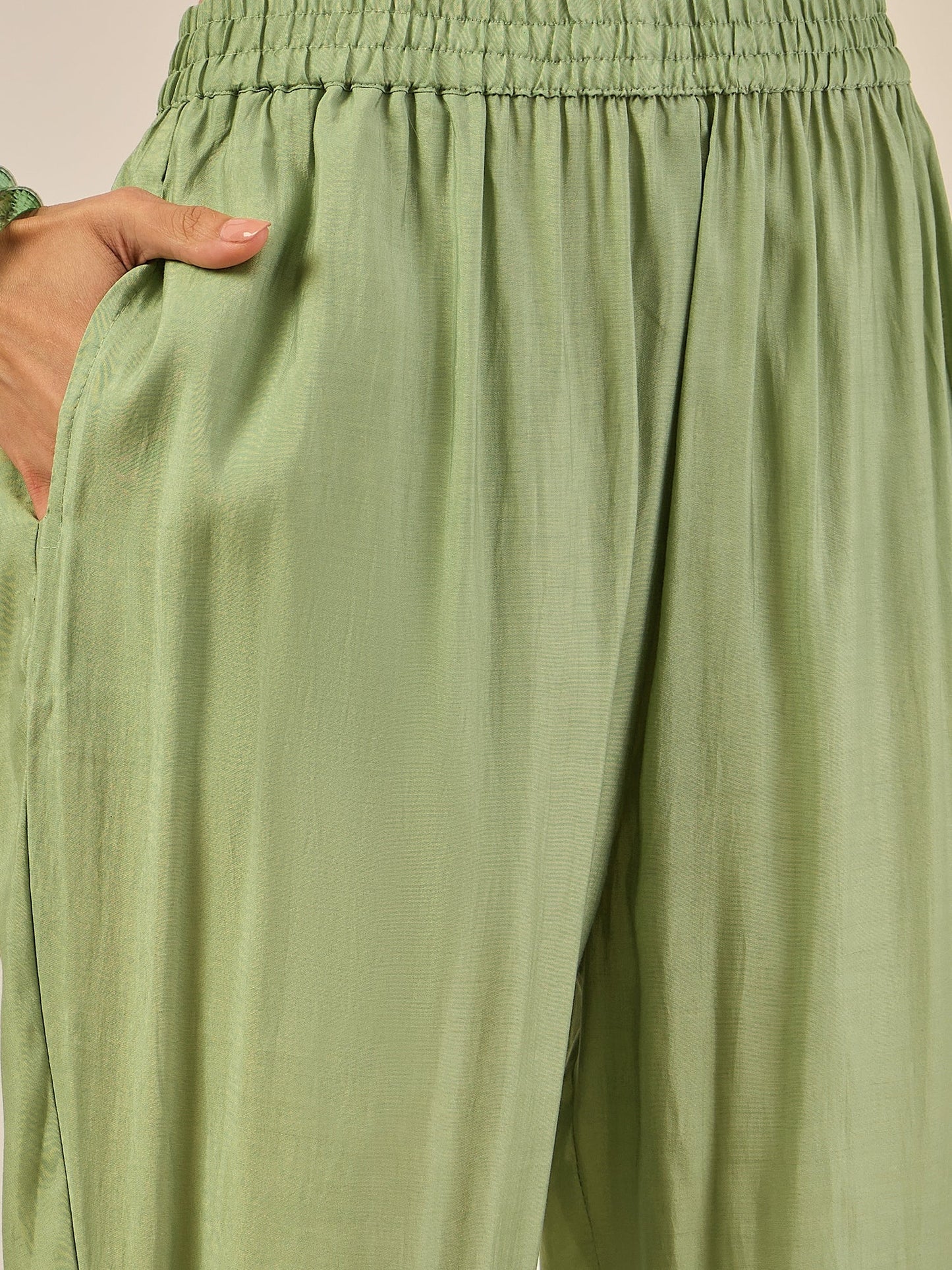 Krishna Elegant Silk Blend Kurta Set with Chanderi Dupatta Ready to Wear Embroidered Party Wear Outfit - FitVibe Fashion