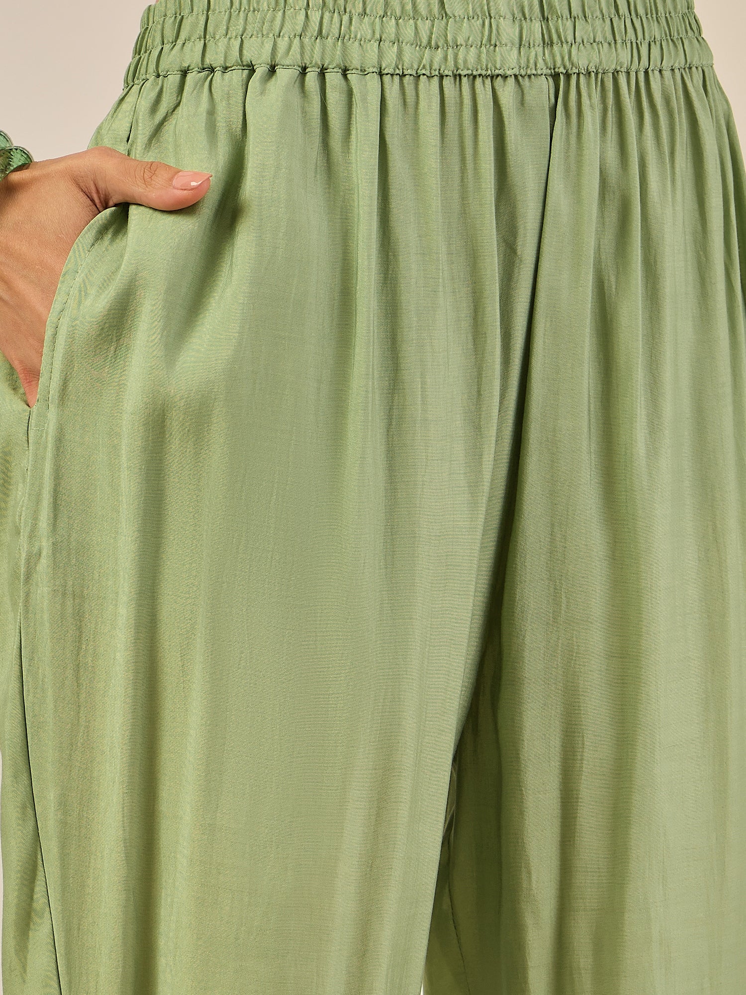 Krishna Elegant Silk Blend Kurta Set with Chanderi Dupatta Ready to Wear Embroidered Party Wear Outfit - FitVibe Fashion