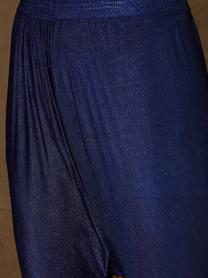 Neelangi Blue Women Kurta and Leggings Duppata Set Chanderi Modal Butti - FitVibe Fashion