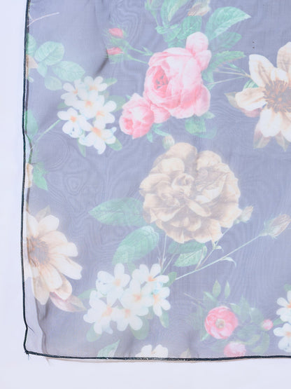 Neelangi Blue Women Kurta and Leggings Duppata Set Chanderi Modal Butti - FitVibe Fashion