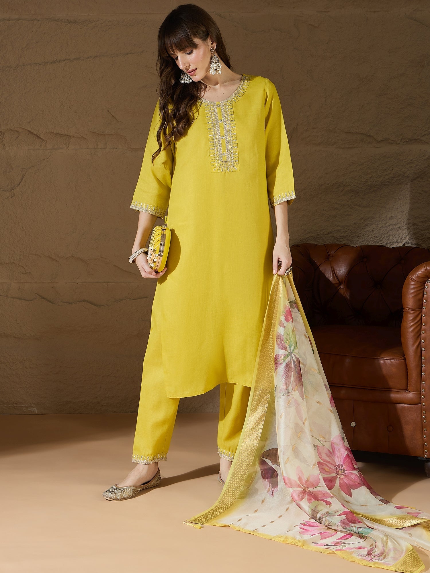 Nitya Women Kurta and Trousers Pant Sets Cotton Blend - FitVibe Fashion