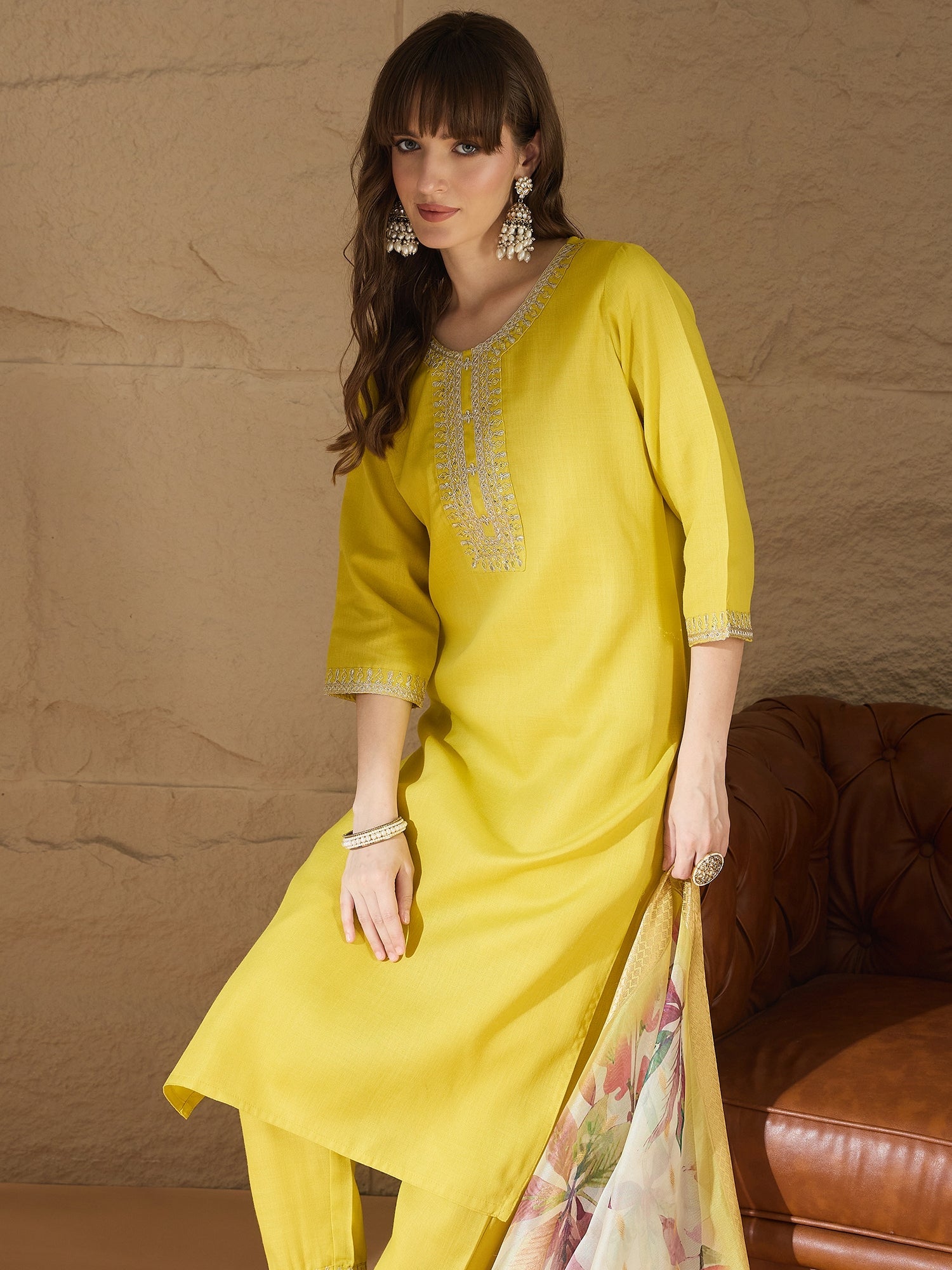 Nitya Women Kurta and Trousers Pant Sets Cotton Blend - FitVibe Fashion