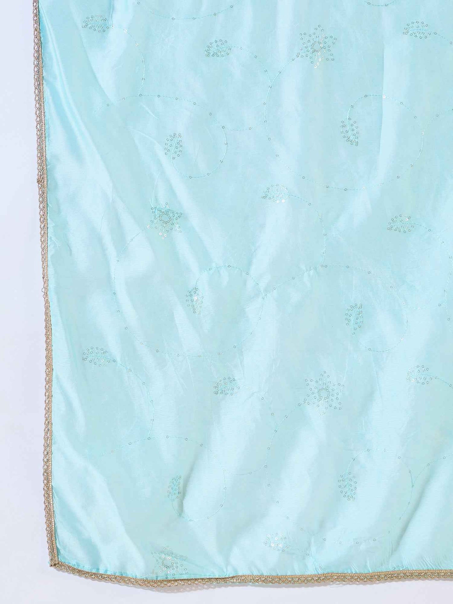 Aarohi teal Women Kurta and Pant Sets Silk Blend Fabric