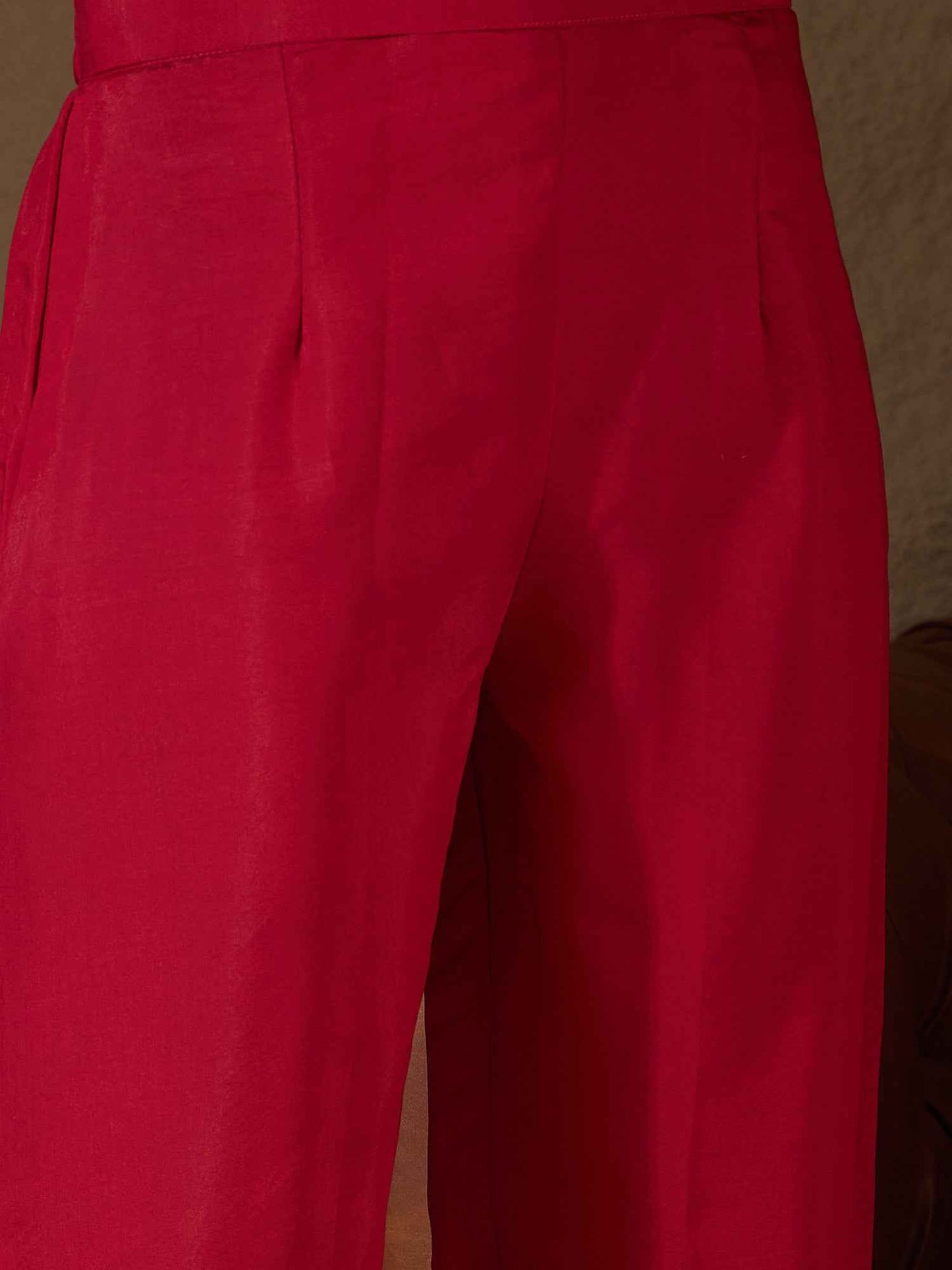 Aarohi red Women Kurta and Pant Sets Silk Blend Fabric