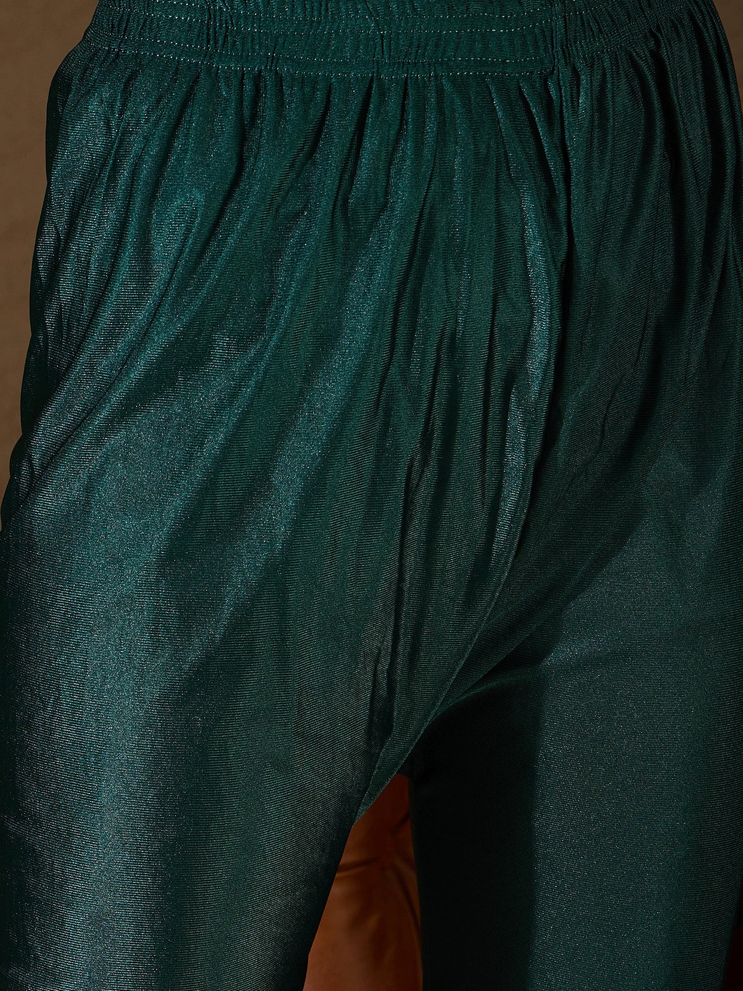 Neelangi Green Women Kurta and Leggings Duppata Set Chanderi Modal Butti - FitVibe Fashion