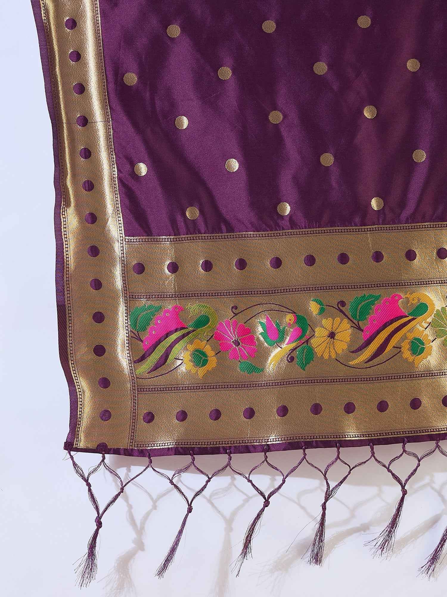 Aanira Purple Cotton Silk Jacquard Kurta Pant With Banarasi Silk dupatta