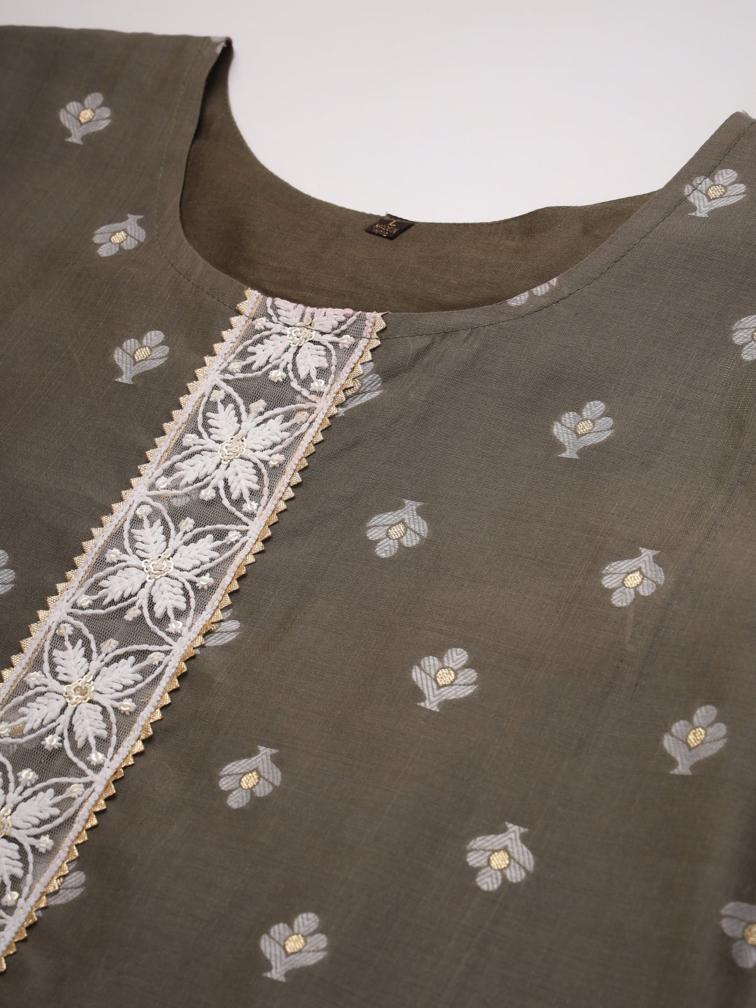 Women Embellished Silk Blend Straight Kurta - FitVibe Fashion