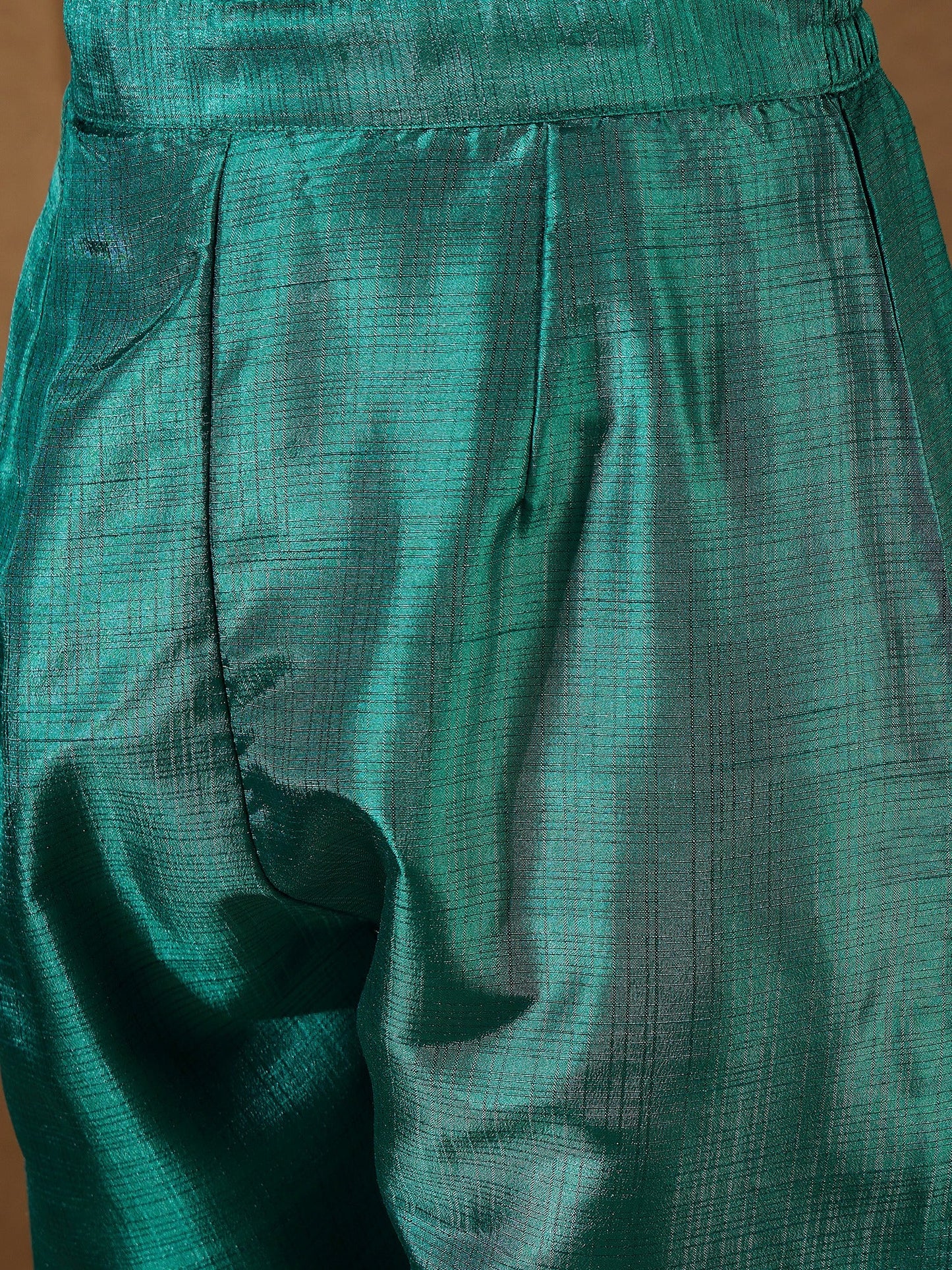 Devira Embroidered Silk Blend Calf Length Straight Kurta Trouser with Dupatta Set - FitVibe Fashion