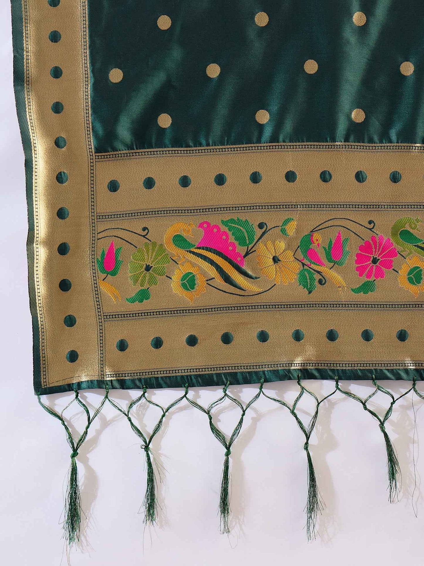 Aanira Green Cotton Silk Jacquard Kurta Pant With Banarasi Silk dupatta