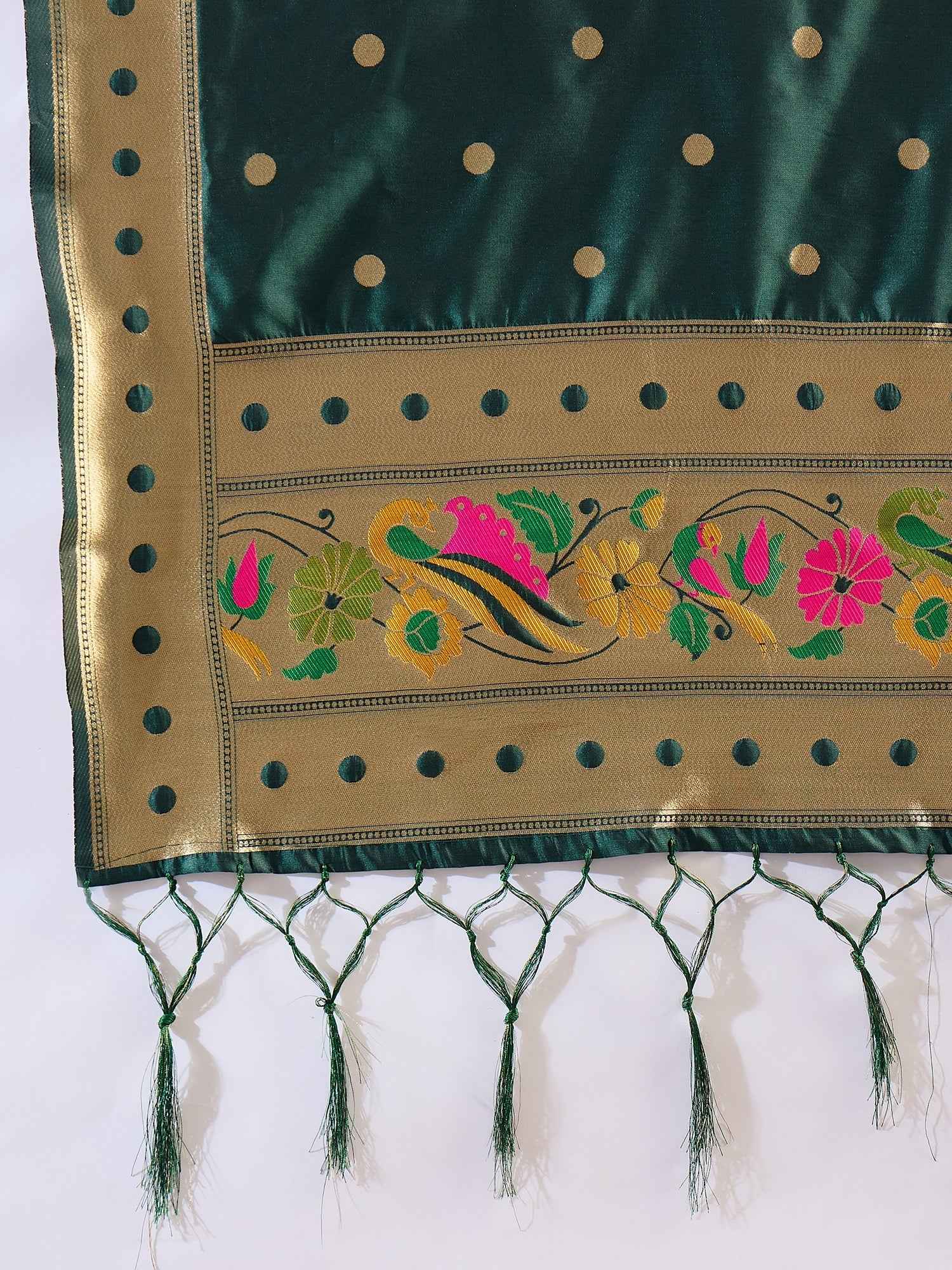 Aanira Green Cotton Silk Jacquard Kurta Pant With Banarasi Silk dupatta