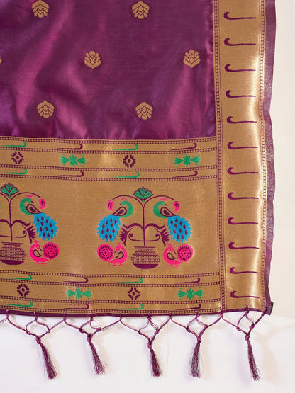 Misty Orchid Purple Meenakari Silk Jacquard Kurta Set Suits - FitVibe Fashion